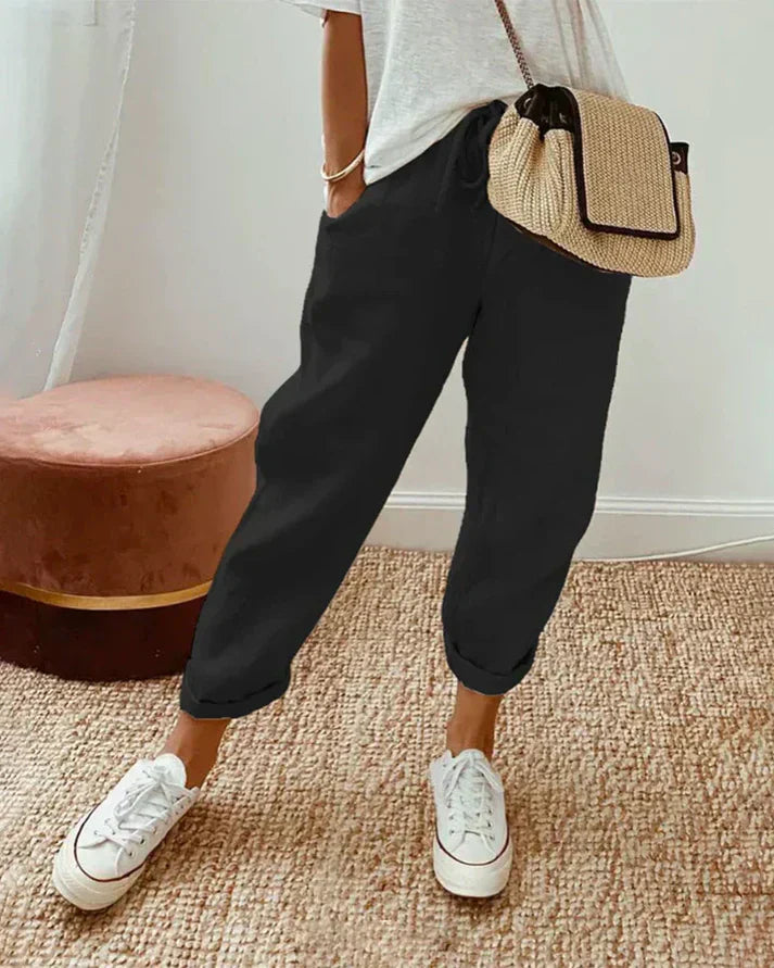 Joggebukser i lin avslappet og elegant