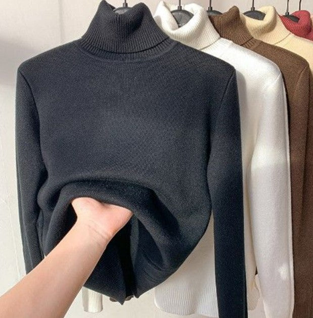 Alpaka - maxi-komfortpullover mit rollkragen