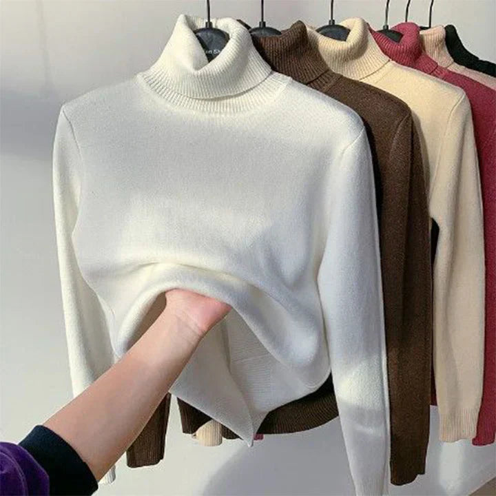 Alpaka - maxi-komfortpullover mit rollkragen