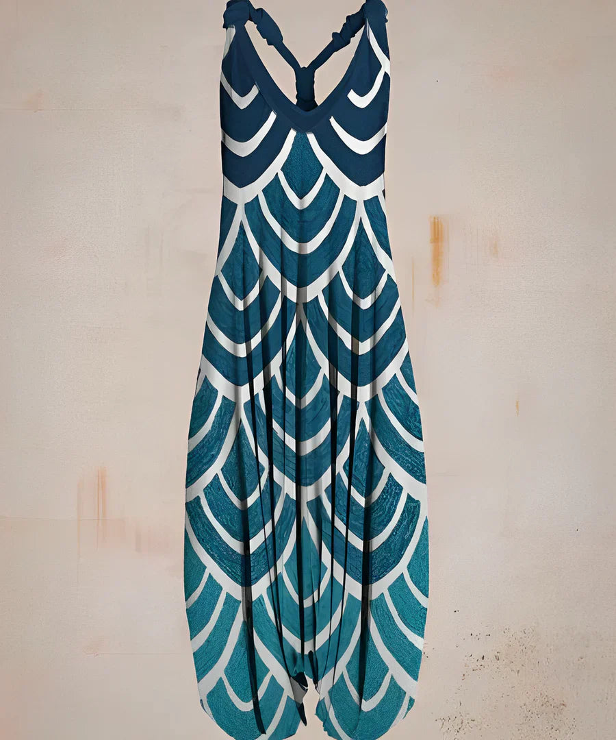 Lisa - printet boho jumpsuit for kvinner