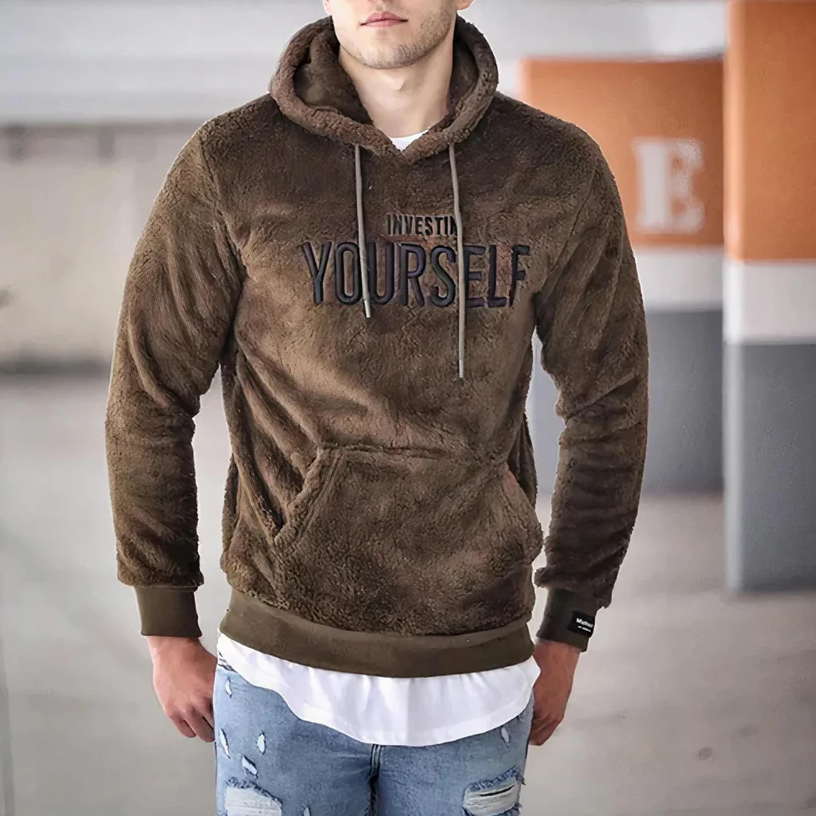 Oliver - plüsch-kapuzenpullover für männer