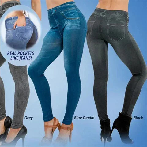 Bernadine - leggings laget av imitert denim