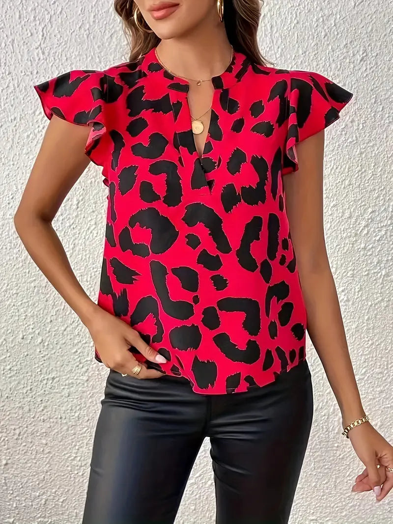 Laylia | Uformell bluse med leopardprint