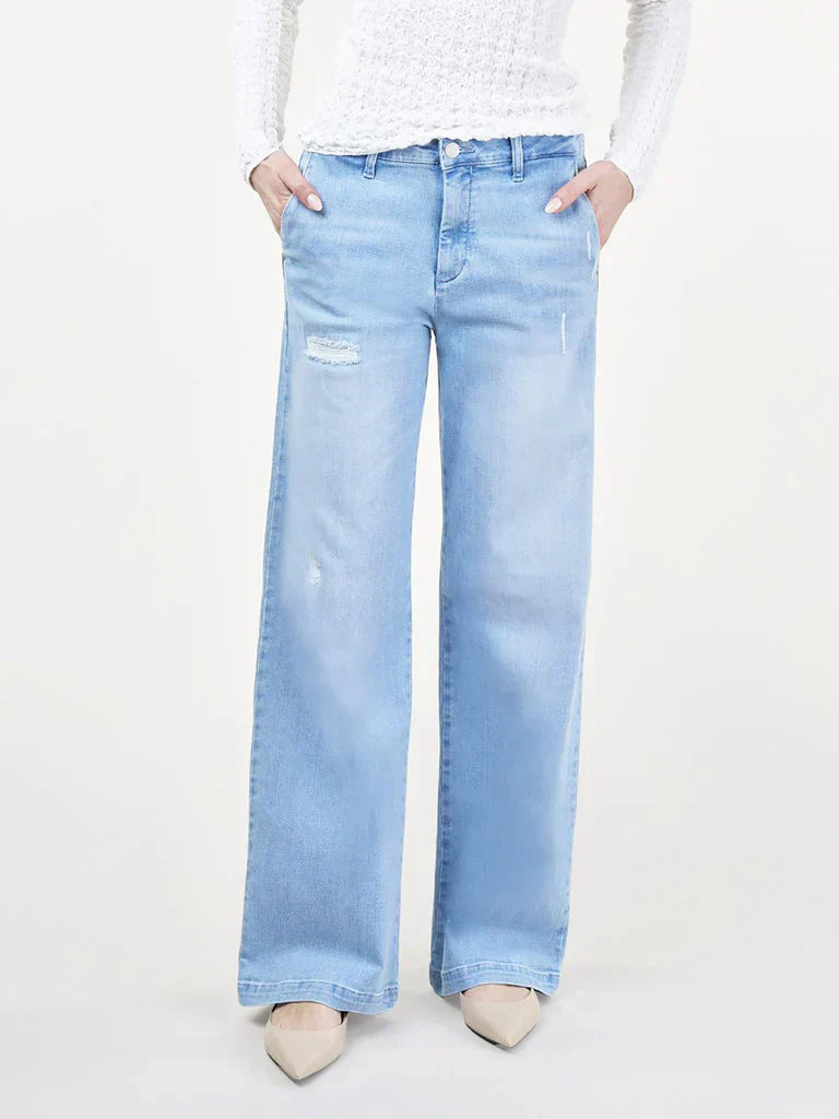 Marlene – wide leg solblått ødelegge