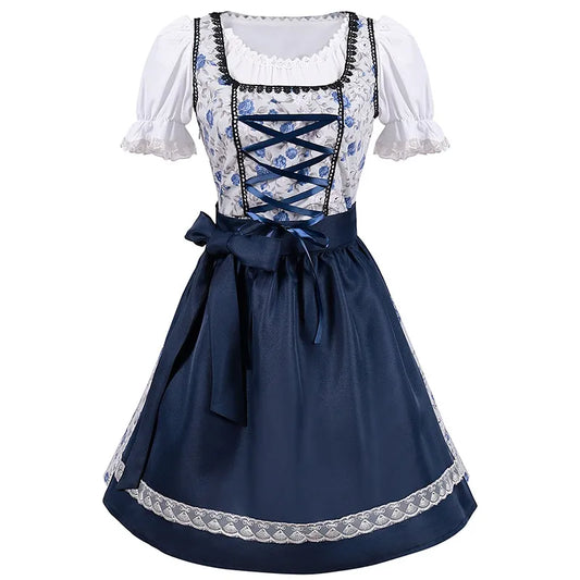 Anika | Traditionelles Dirndlkleid mit Blumenstickerei und Satinschleife für Frauen