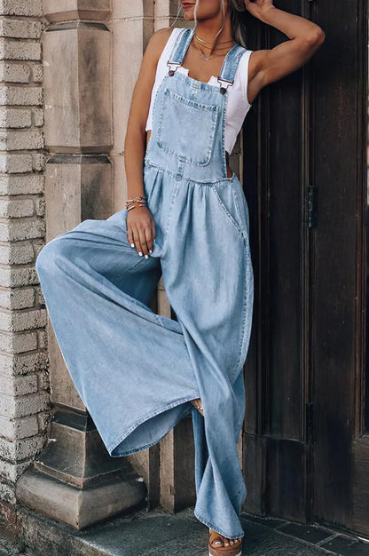 Keti - ermeløs trendy denim overall for kvinner