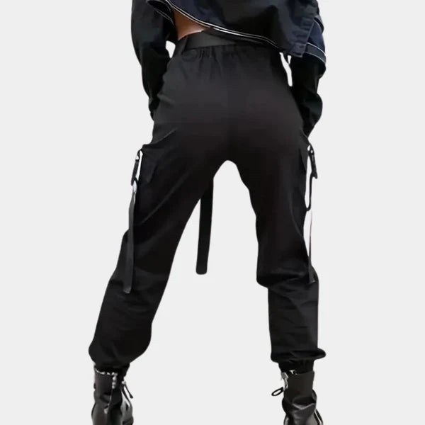 Cargohose mit hoher taille für damen