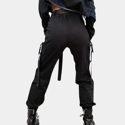 Cargohose mit hoher taille für damen