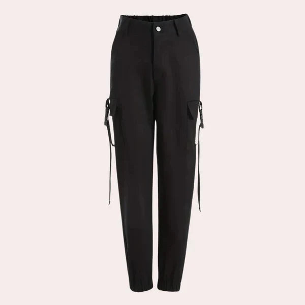 Cargohose mit hoher taille für damen