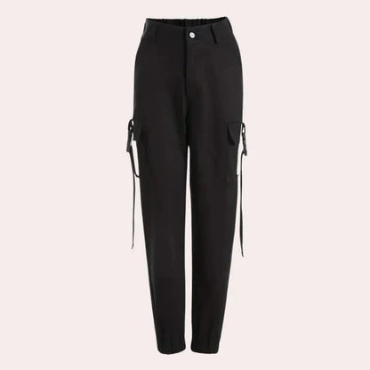 Cargohose mit hoher taille für damen