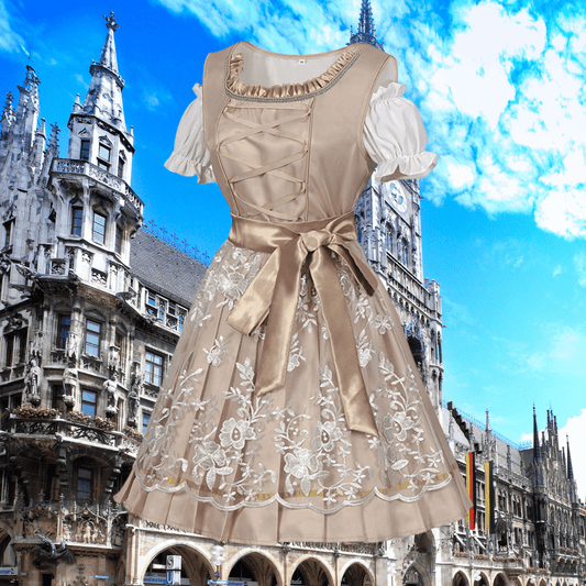 Elin | Dirndlkleid mit bestickter Schürze und schimmernder Optik für Frauen