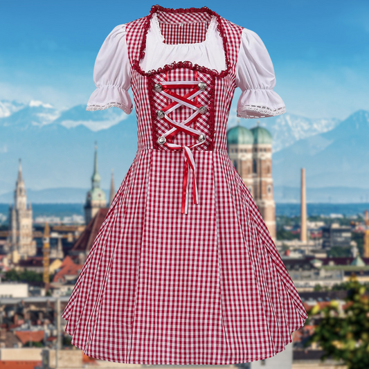 Enrika | Dirndlkleid mit Karo-Design und Schnürmieder für Frauen