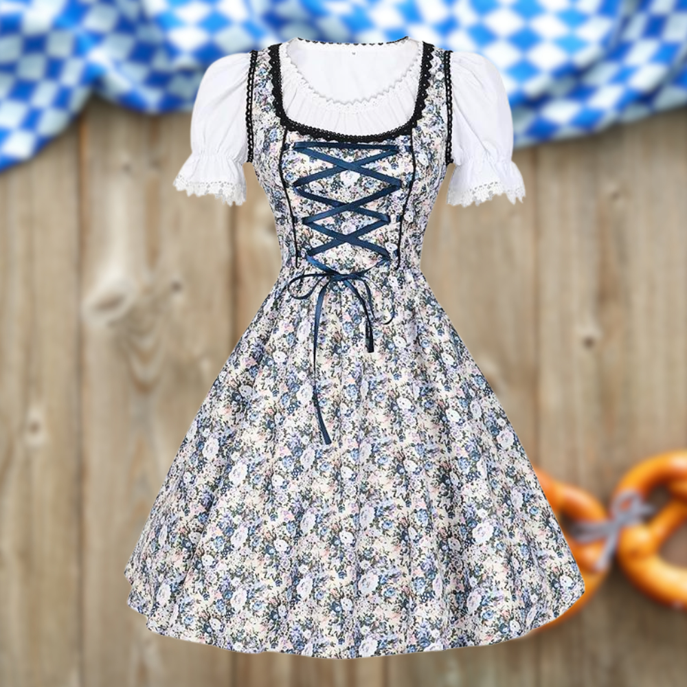 Emmi | Dirndlkleid mit floralem Print und Miederschnürung für Frauen
