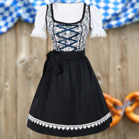 Ela | Dirndlkleid mit Blumenmieder und Spitzensaum für Frauen