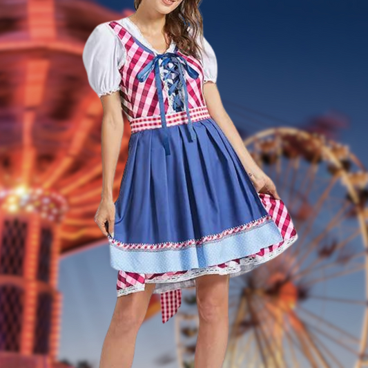 Ebba | Dirndlkleid mit Karomieder und Schürze für Frauen
