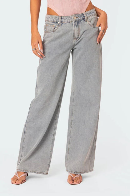 Ivette - jeans med sløyfe og broderi