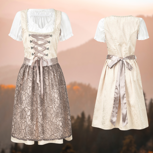 Gretchen | Dirndlkleid mit Spitzenschürze und zartem Satinband für Frauen