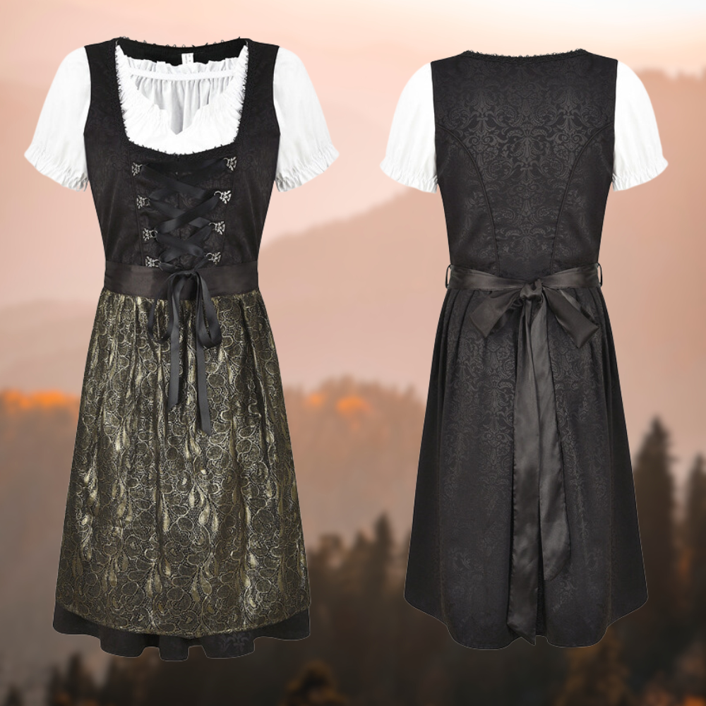 Gretchen | Dirndlkleid mit Spitzenschürze und zartem Satinband für Frauen
