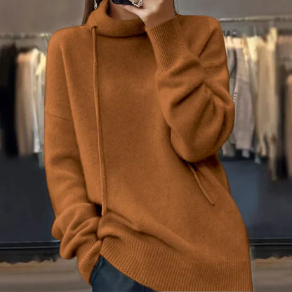 Ruby - strickpullover mit langen armeln und stehkragen