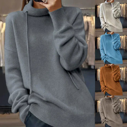 Ruby - strickpullover mit langen armeln und stehkragen