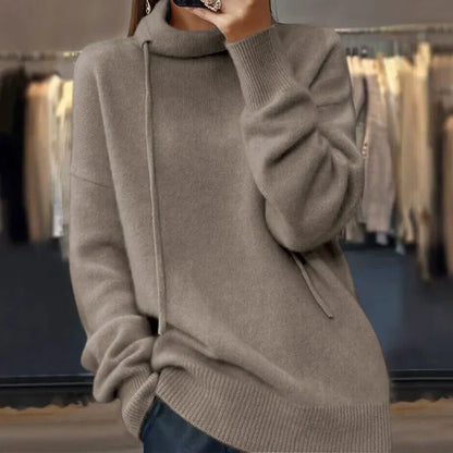 Ruby - strickpullover mit langen armeln und stehkragen