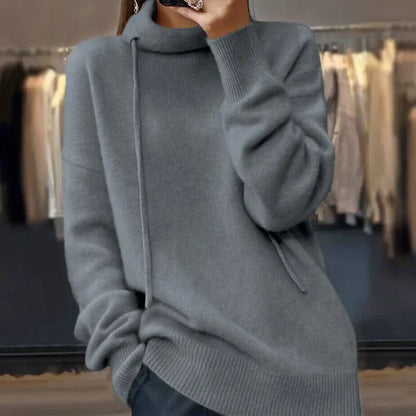 Ruby - strickpullover mit langen armeln und stehkragen