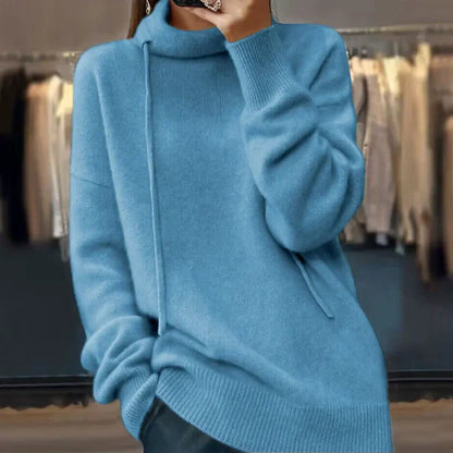 Ruby - strickpullover mit langen armeln und stehkragen
