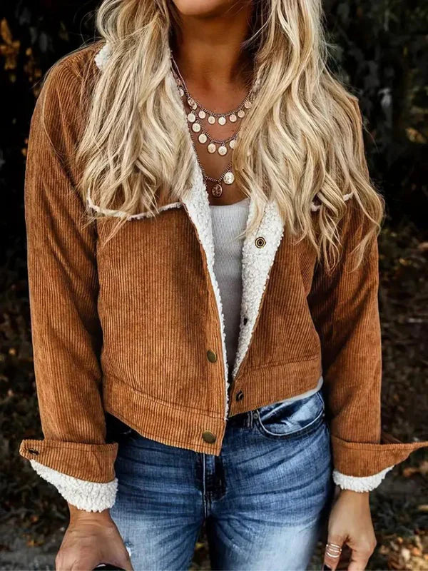 Loraine cordjacke | fleecegefütterte winterjacke für damen