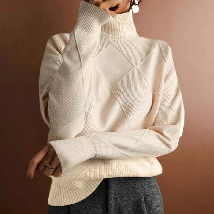 Lässiger, schlichter strickpullover
