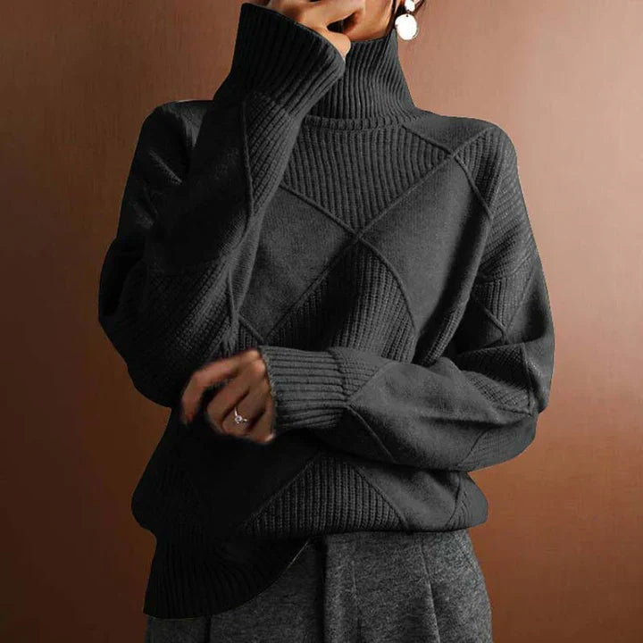 Lässiger, schlichter strickpullover