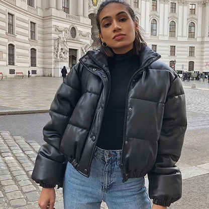 Veda - kurze bomberjacke mit reißverschluss und gerippten bündchen