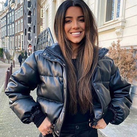 Veda - kurze bomberjacke mit reißverschluss und gerippten bündchen