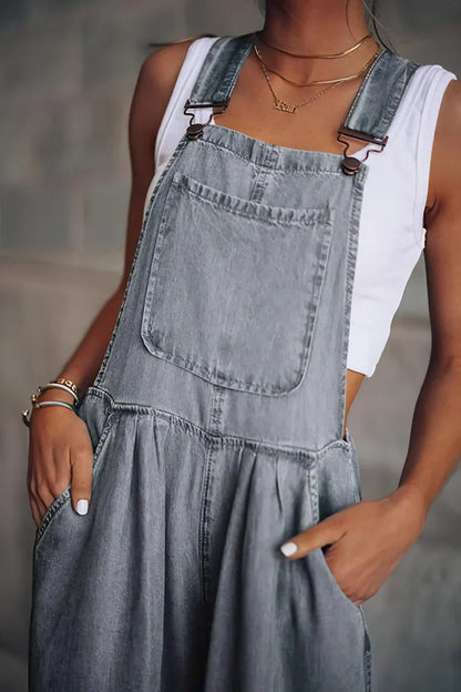 Keti - ermeløs trendy denim overall for kvinner