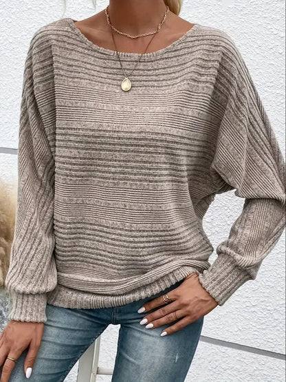 Nat | einfarbiger pullover mit weiten armeln für damen