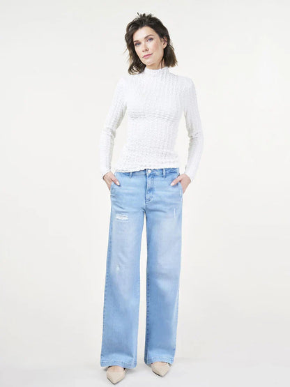 Marlene – wide leg solblått ødelegge
