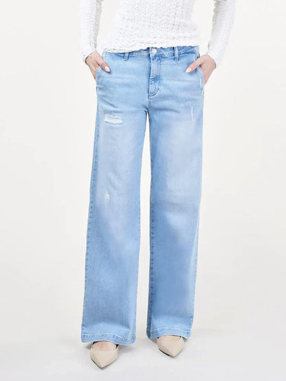 Marlene – wide leg solblått ødelegge