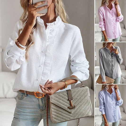 Designet elegant langermet bluse